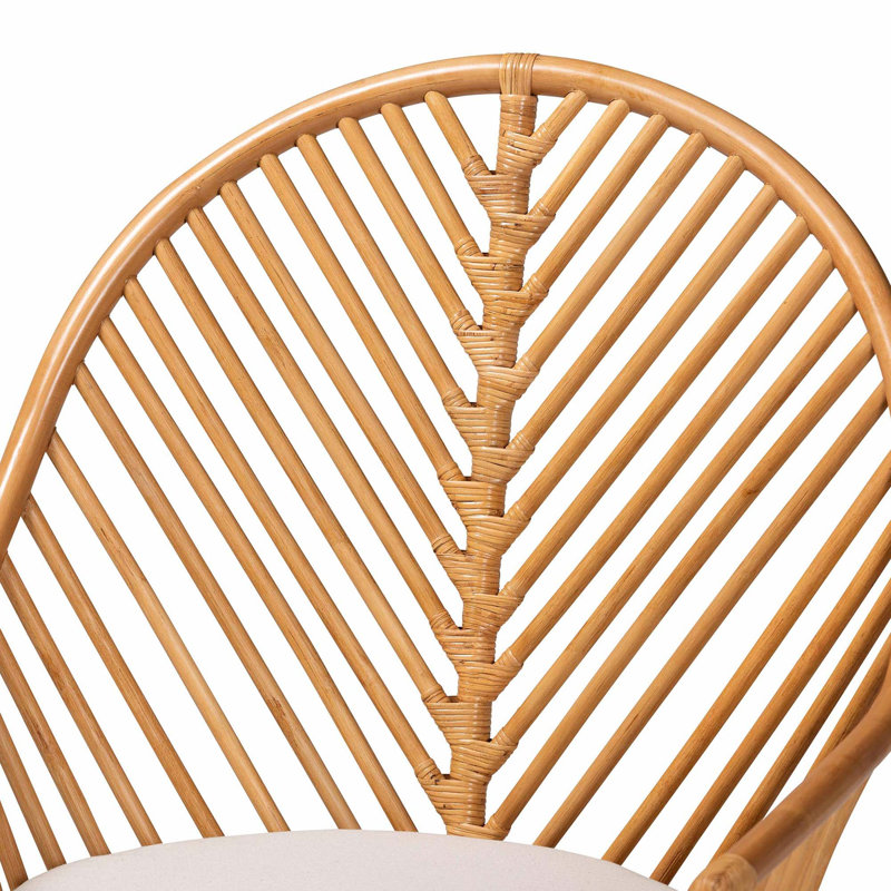 Chaise d'appoint bohémienne en rotin naturel
