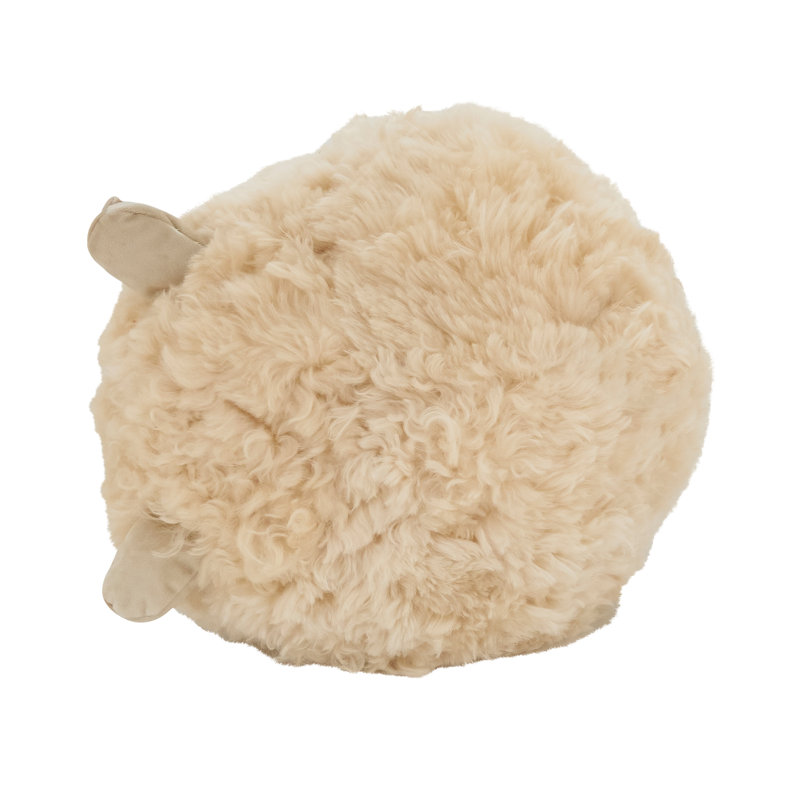 Mongolian Lamb Collection Throw Pillow, Natural, 13"H x 13"W