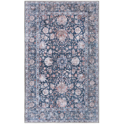 Tapis contemporain bleu marine Hugley