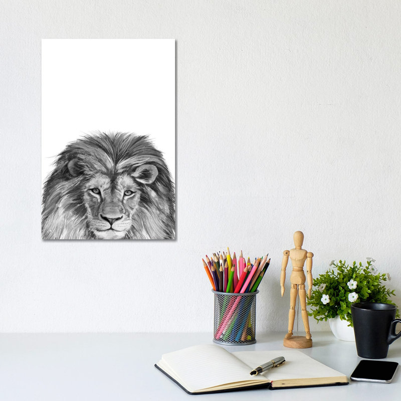 Lion by Laura Graves - Wrapped Canvas Print, 20.32 cm H x 30.48 cm W