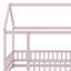 Lit en bois avec structure de toit et garde-corps de sécurité-564506355