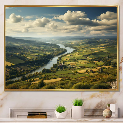 Allemagne, campagne, rivière, art mural sur toile