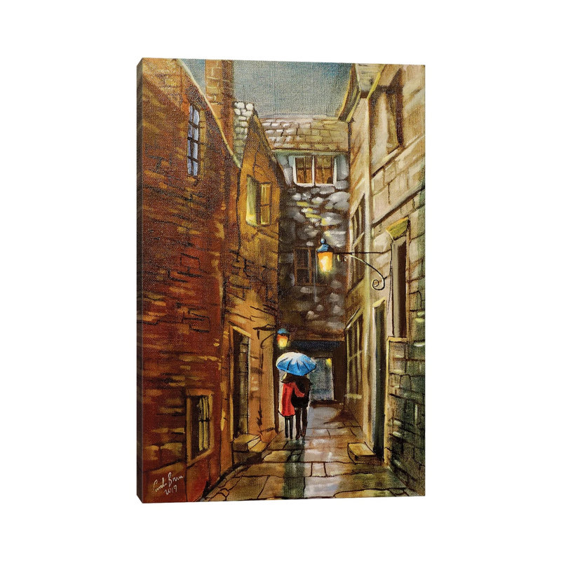 Back Wynd by Gordon Bruce - Painting on Canvas, 20.32 cm H x 30.48 cm W, Wrapped Canvas