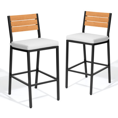 Metal Outdoor 28.5'' Bar Stool With Cushion
