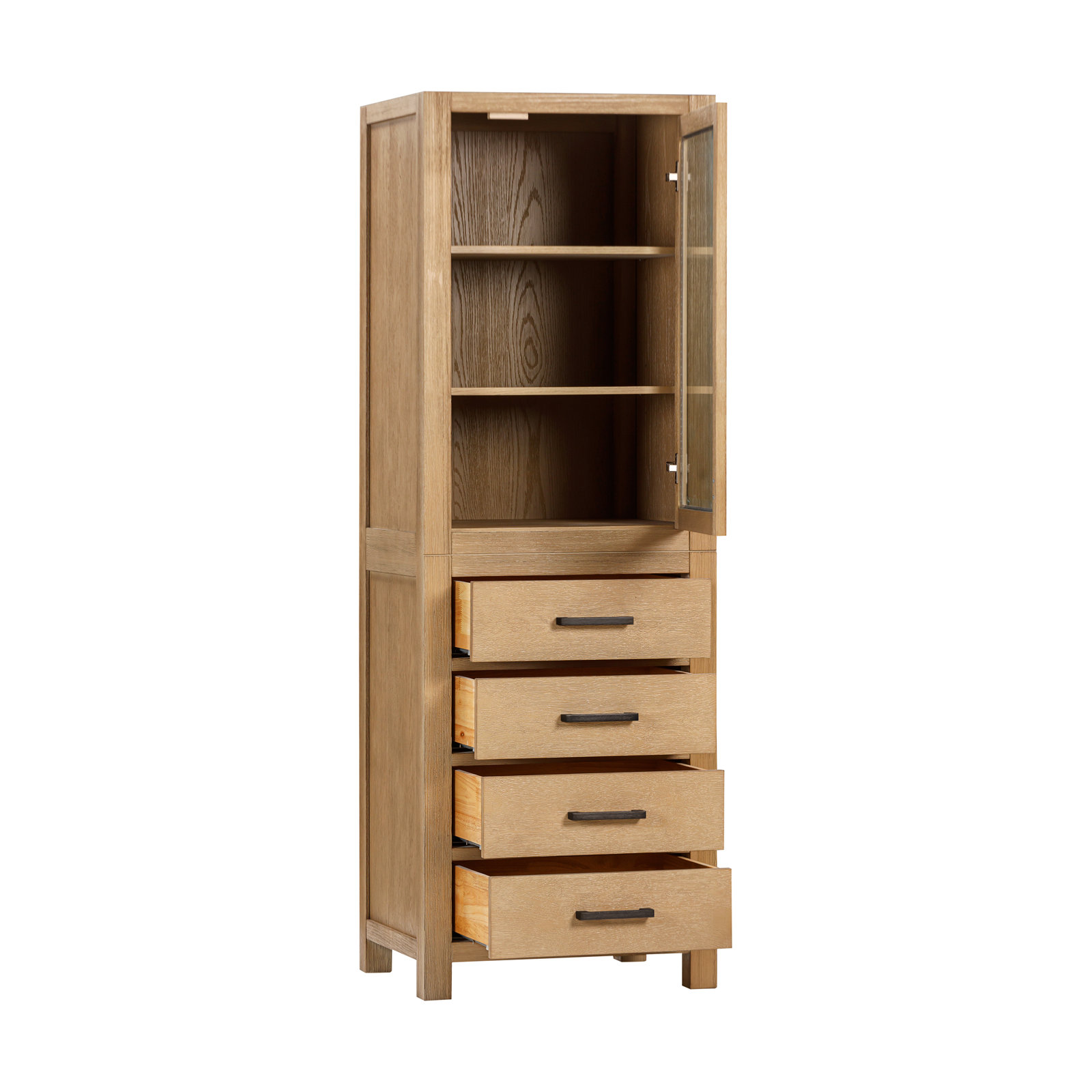 Keira Linen Cabinet, Brushed Oak