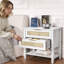 Table de chevet étroite en rotin avec 2 tiroirs et tablette de rangement Boho-215888415