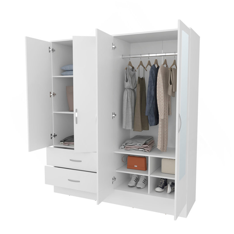 Rangement blanc avec 2 miroirs