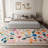 Nature Voja Floral Non-Slip Machine Washable Colorful Modern Area Rug in White for Living Room, Bedroom, Hallway Runner, Entryway Rugs-1195127320