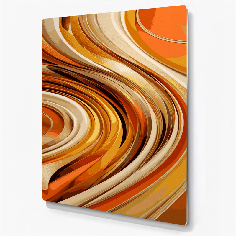 Abstraction numérique 16, art mural en métal brun, H 10 po x l 8 po