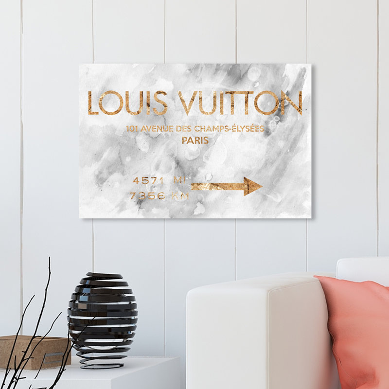 Parisian Road Sign II - art textuel sur toile, Toile tendue, H 24 po x l 36 po