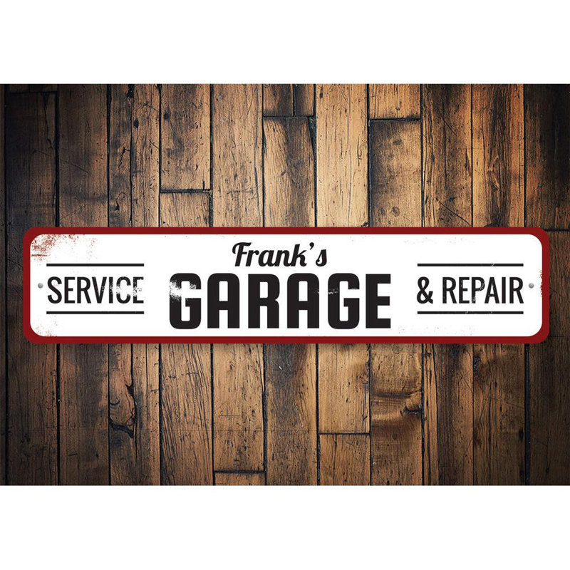 Enseigne en aluminium pour garage, H 4 po x l 18 po x P 0,04 po