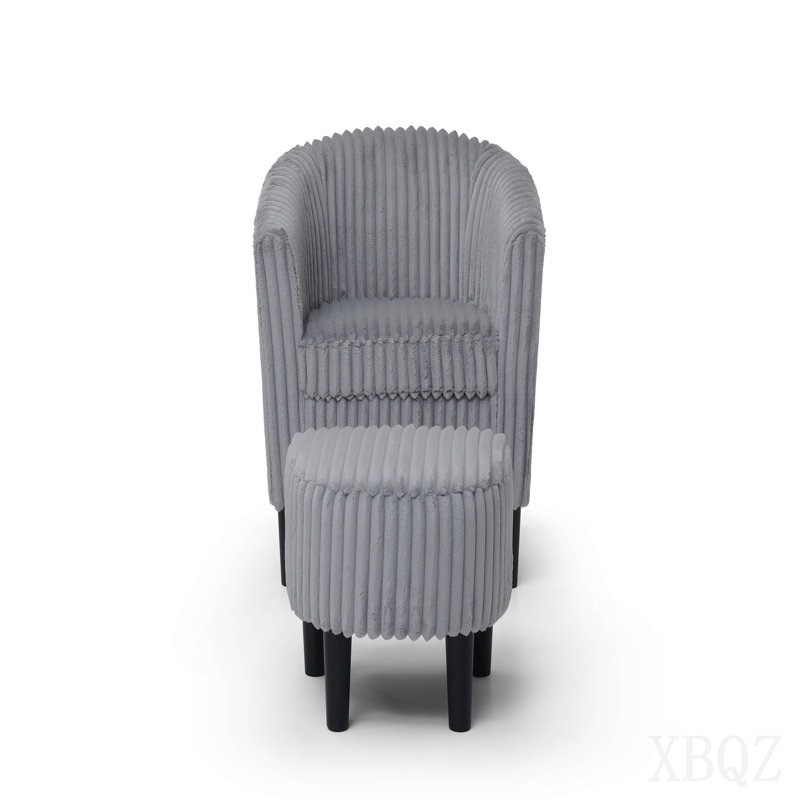 Chaise et repose-pieds, gris