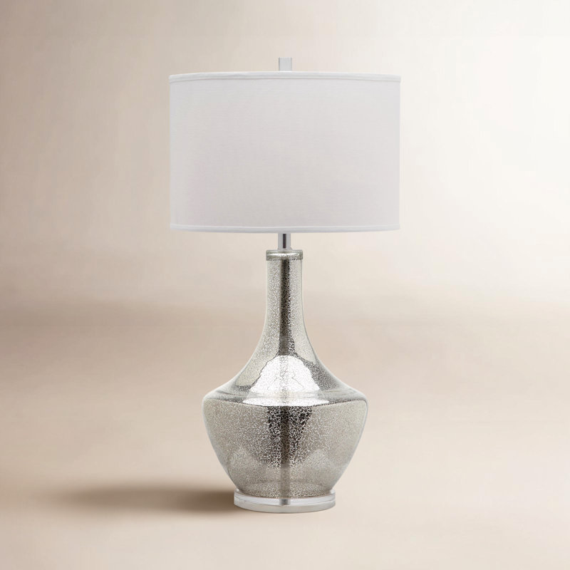 Barrington Glass Table Lamp, Silver
