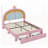 Upholstered Rainbow Design Bed With Storage Drawer, No Box-Spring Needed