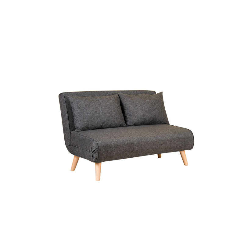 Allinson 120cm Upholstered Convertible Sofa, Dark Grey