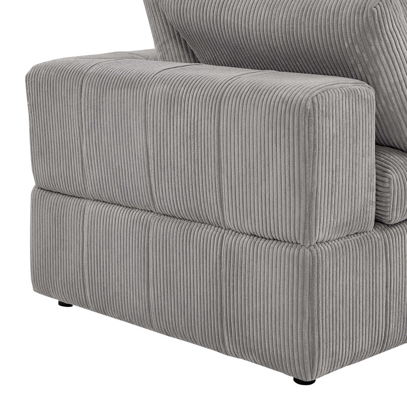 Canapé modulaire réversible large Areeba, Gris clair, H 34 po x l 138 po x P 108,5 po