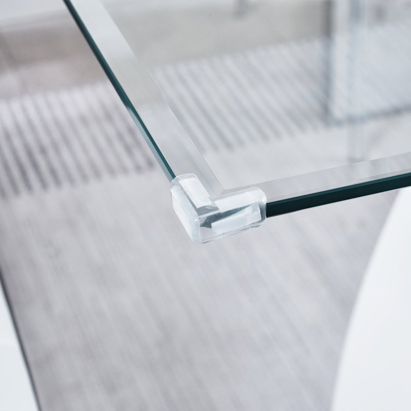Table rectangulaire en verre pour salle à manger moderne - Idée de décoration intérieure élégante avec intérieur