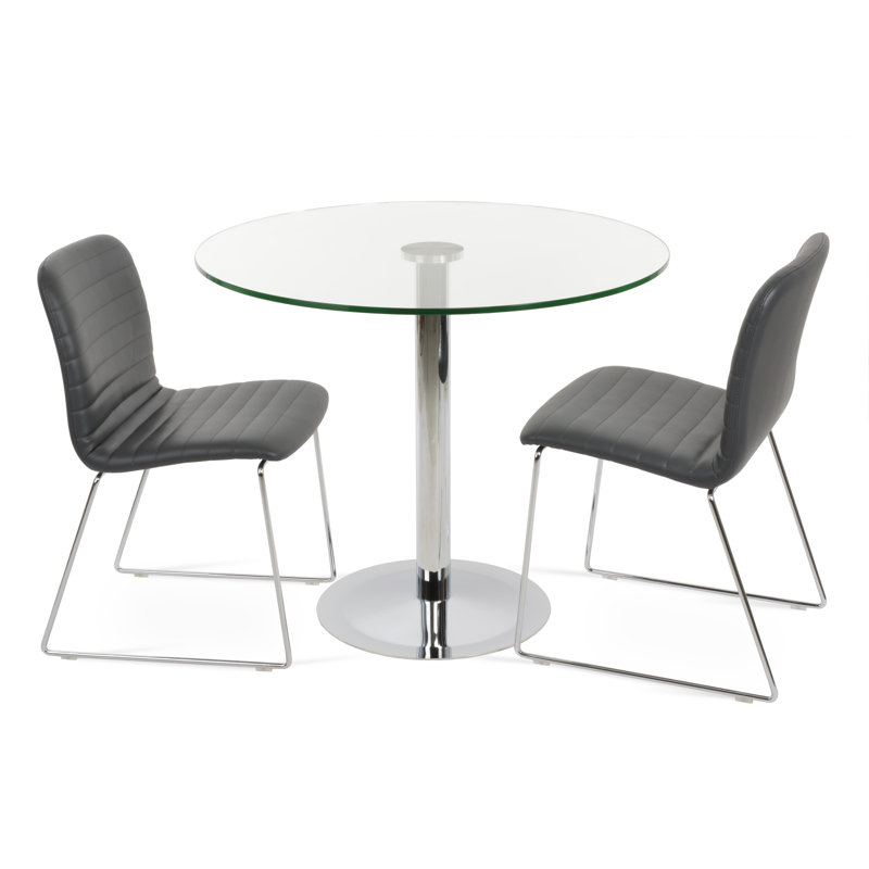 Lady Round Base Dining Table, 28.5" H x 36" L x 36" W