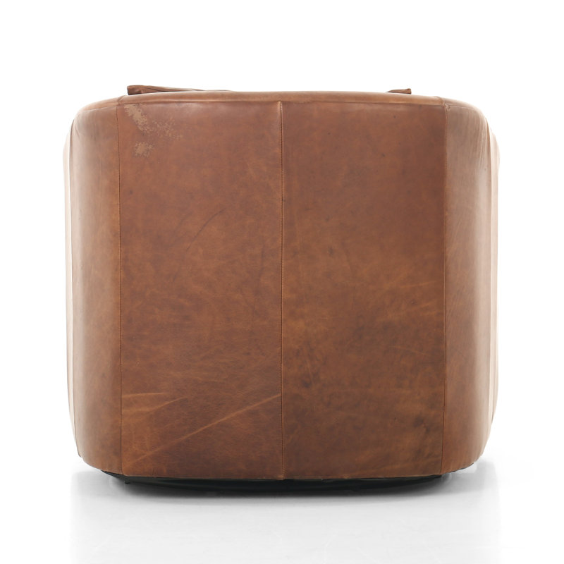Topanga Swivel Armchair, Heirloom Sienna Genuine Leather