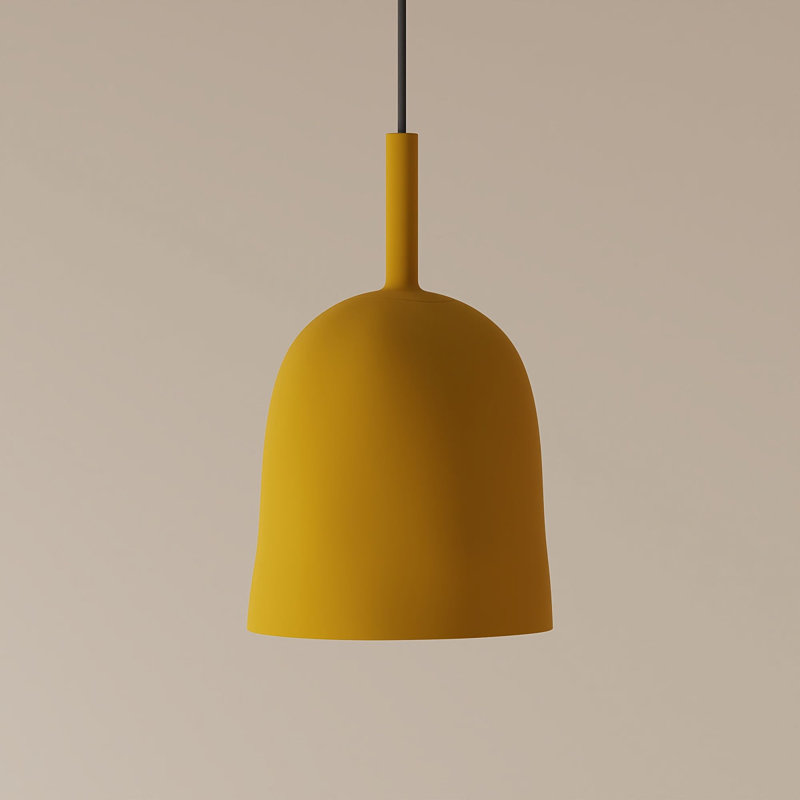Vessel Pendant Light, Mustard, 18.5'' H x 9'' W x 9'' D, Black