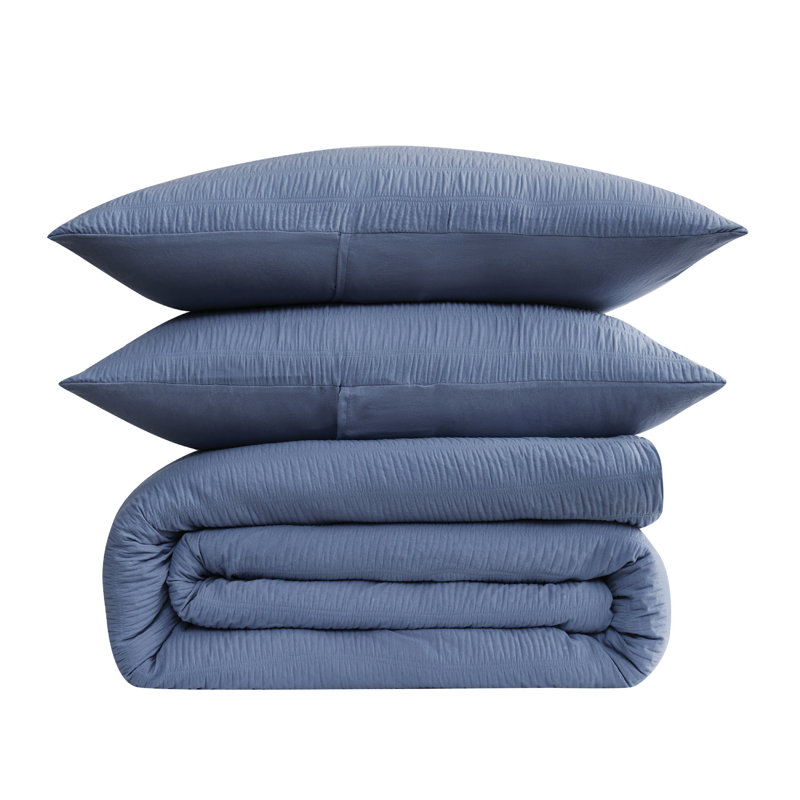 Blue Twin Microfiber Down Alternative Bedding Set
