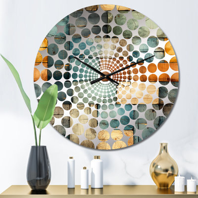 Rustic Modern Cubic Farmhouse Planks - Horloge murale rétro