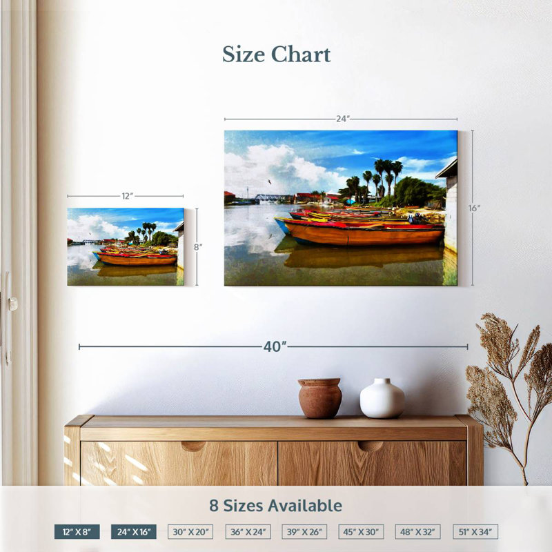 Mehar Jamaican River Boats, 16" H x 24" W