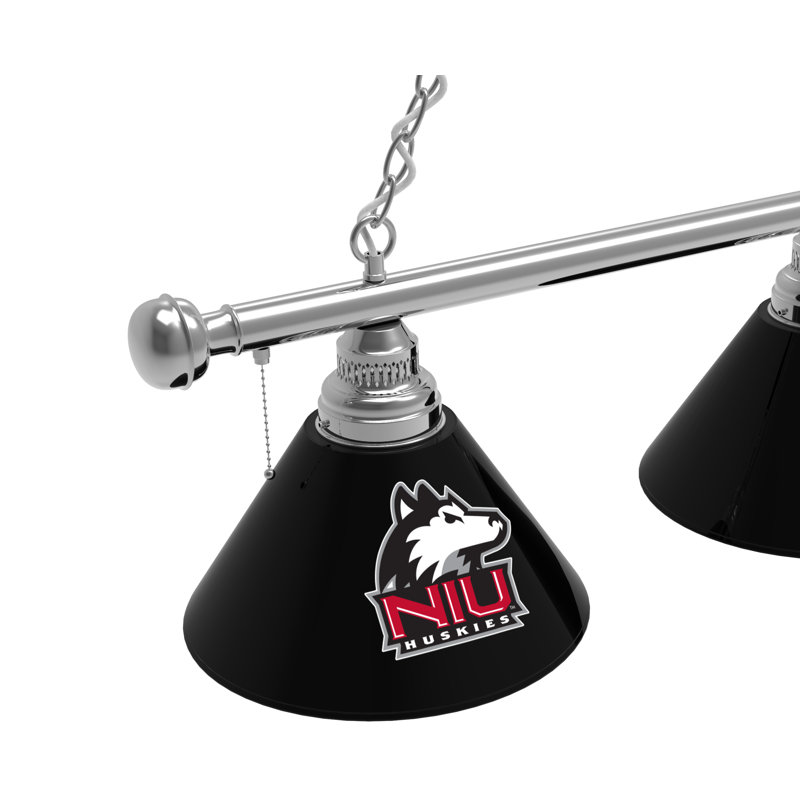 3 - Light Pool Table Lights Pendant, Chrome, Northern Illinois Huskies