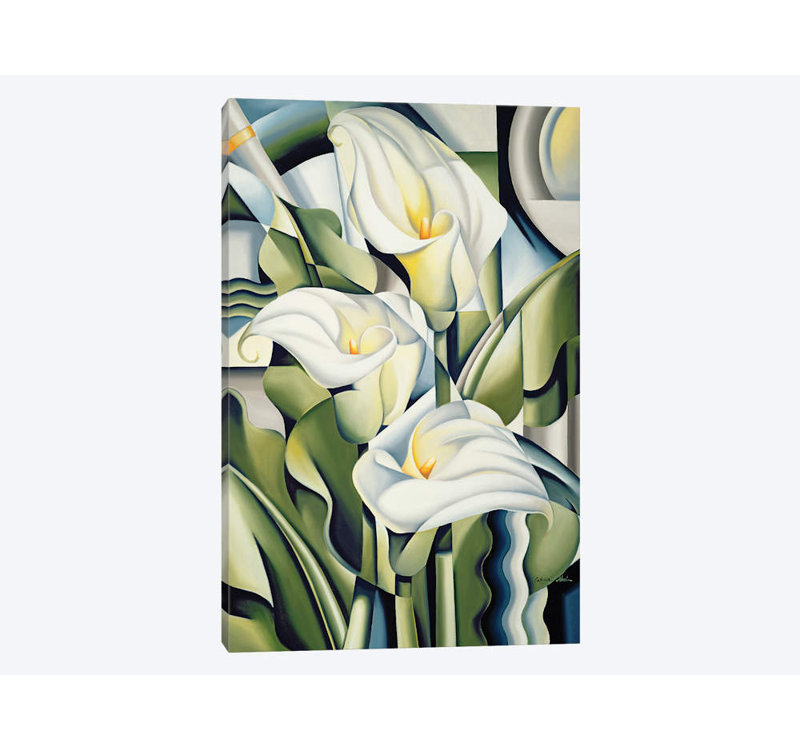 « cubist lilies » par catherine d’art, impression sur toile tendue, H 26 po x l 18 po x P 1,5 po, Toile tendue, Pas de tapis