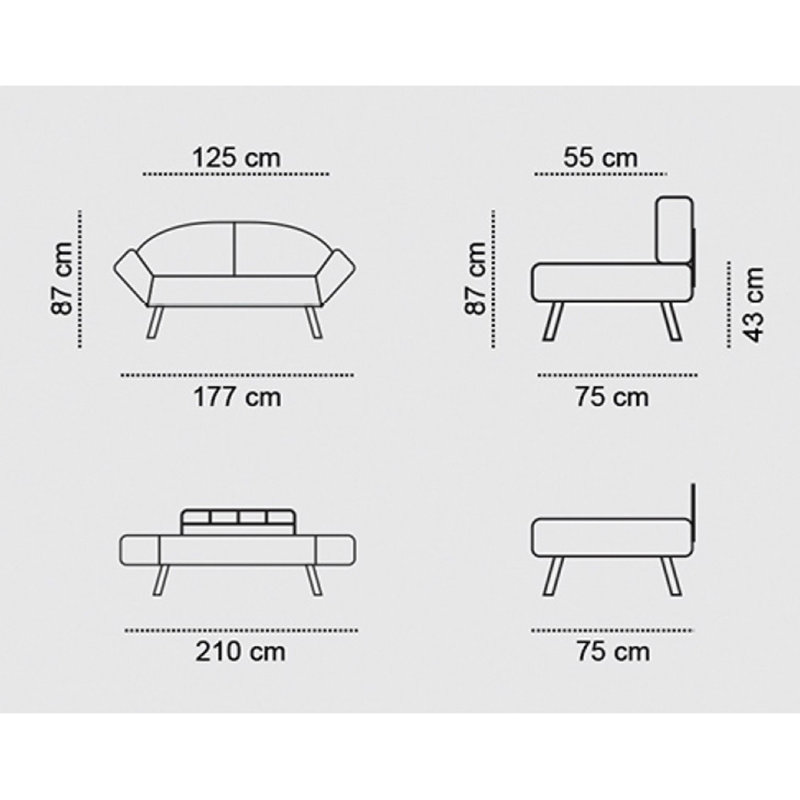 69.7" Upholstered Sleeper Sofa, Brown Microfiber