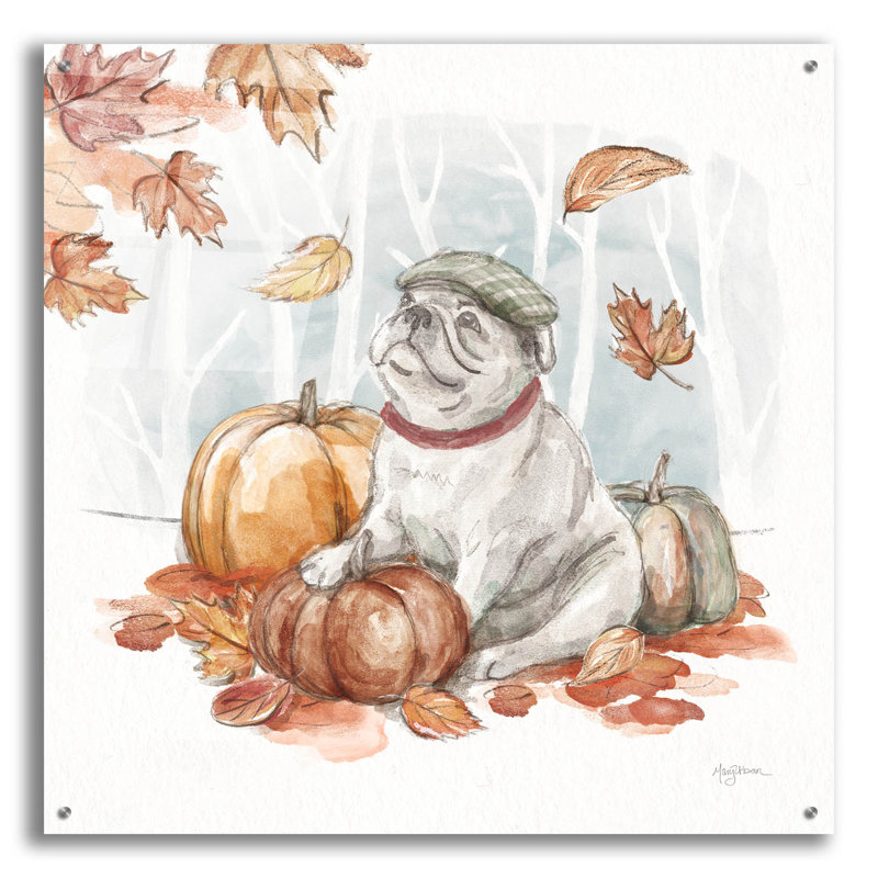 «Autumn Dogs» par Mary Urban, H 36 po x l 36 po x P 0,2 po