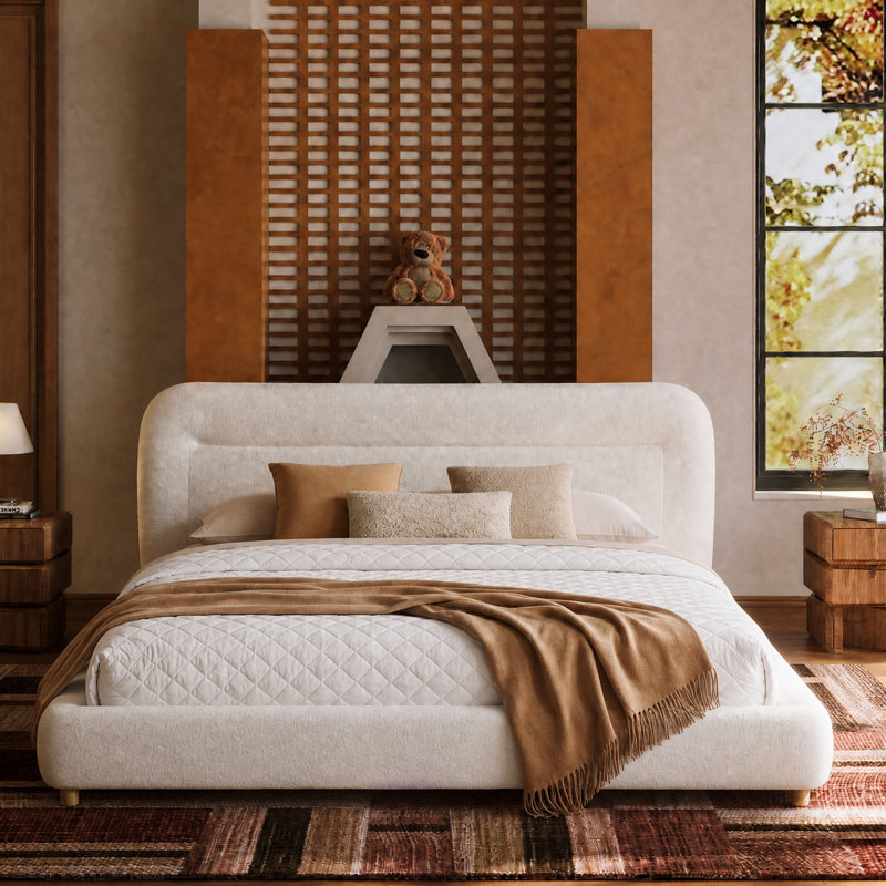 Lit plateforme tapissier Minimalist, Queen