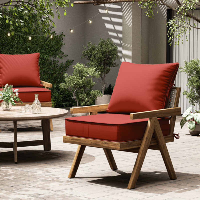 Outdoor Deep Seating Cushion Set Indoor And Outdoor Seat / Back Cushion, Terra Red, 24" W x 24" D