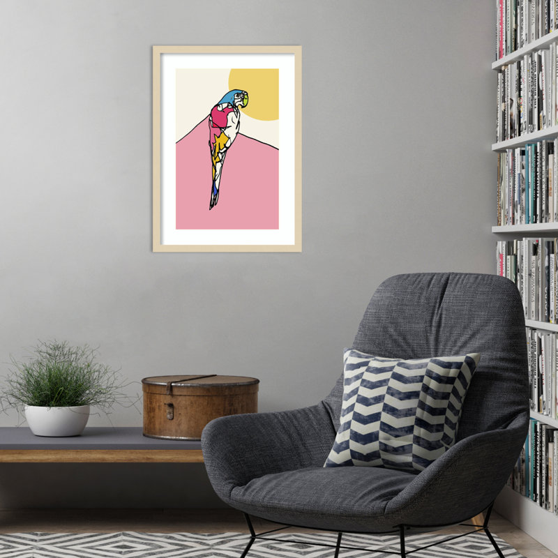 «Tropical Bird IV» par Project C, reproduction d'art encadrée sur bois, H 25 po x l 18 po
