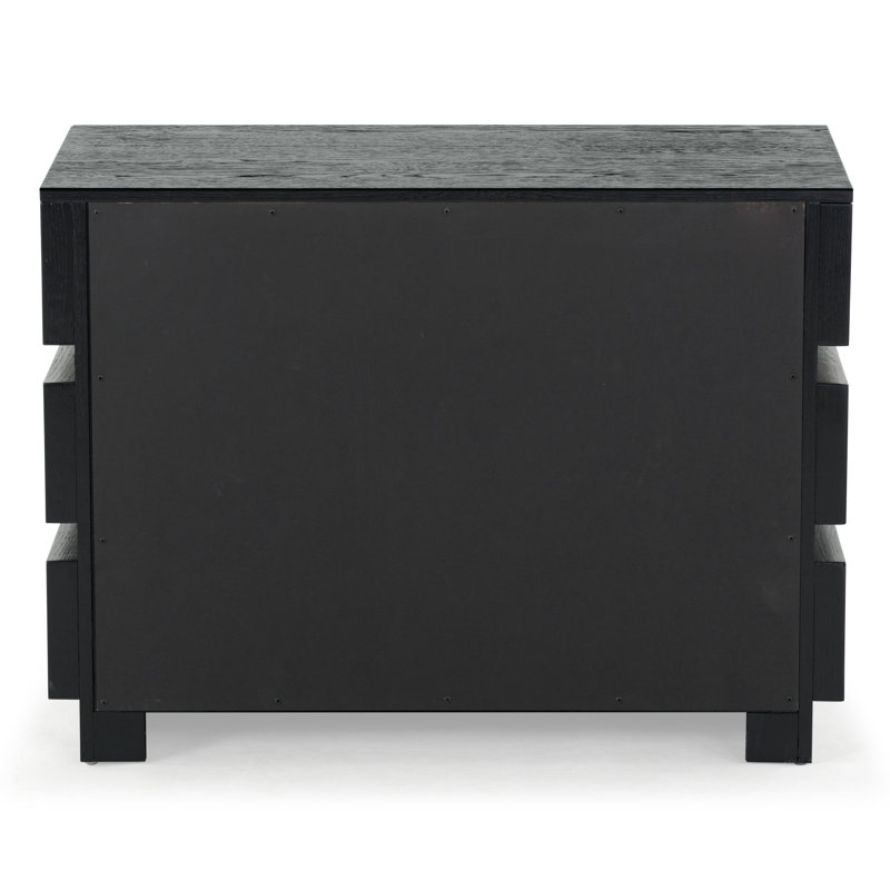 Titus 3 Drawer Stacked Chest, Black