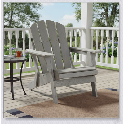 Chaise Adirondack pliante en bois gaufré surdimensionnée avec dossier et siège pré-assemblés, parfaite pour la détente sur le patio et le jardin