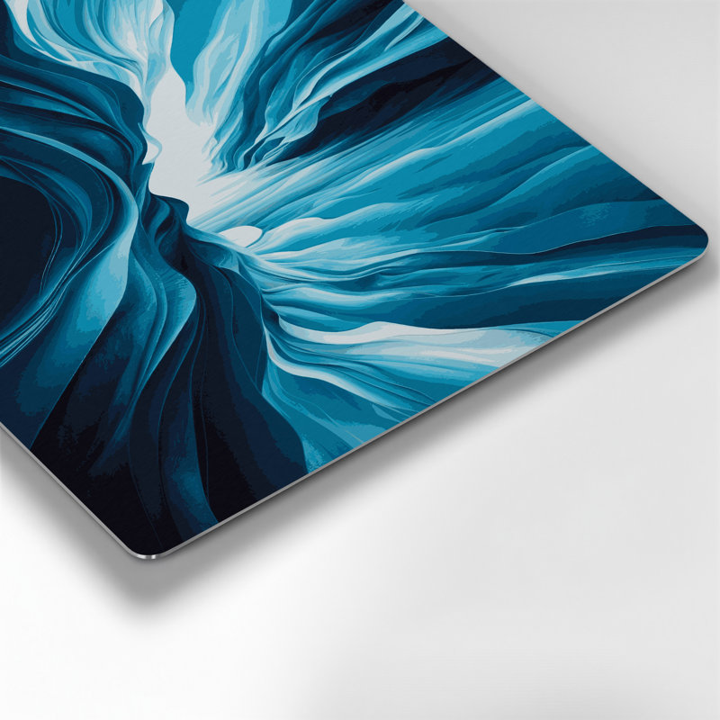 Paysage abstrait 29, art mural en métal bleu, H 12 po x l 12 po