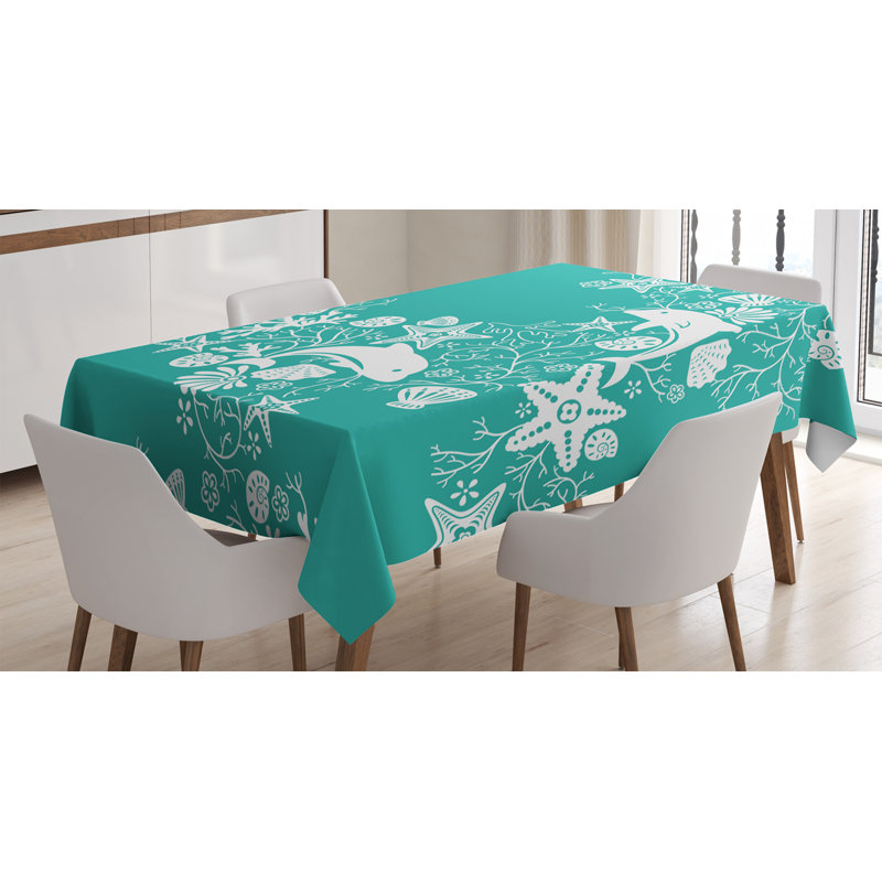 Sea Animals Tablecloth, 90" L x 60" W