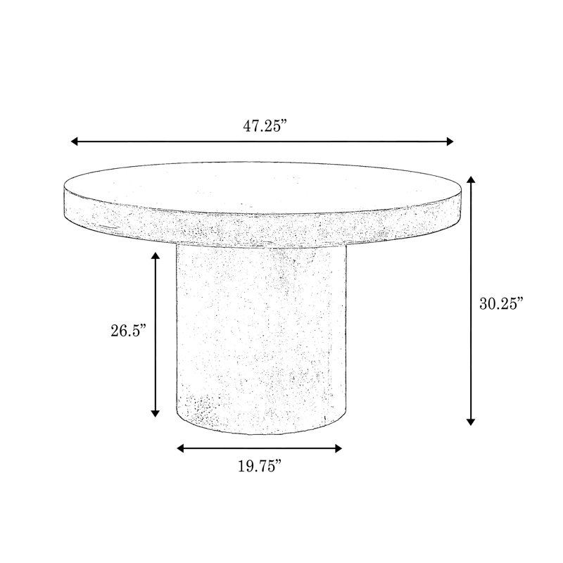 Round Circa 4 Dining Table, 47.25" Round, Dining Table (30.25" Height), Ivory Terrazzo