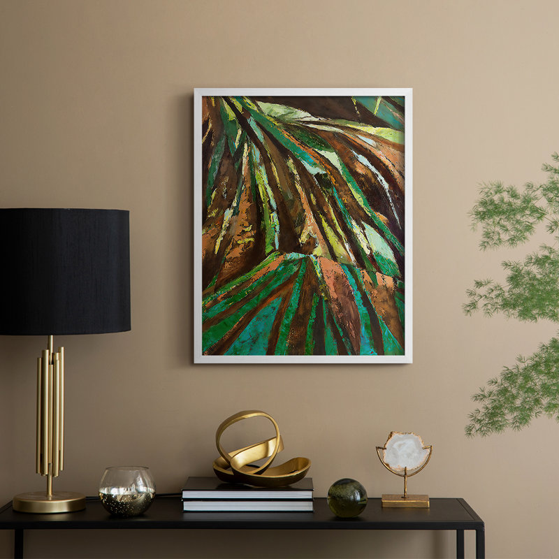 Las Palmas II, reproduction encadrée - bois massif, H 15 po x l 12 po, Blanc
