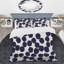 Motif de cercle bleu - ensemble de housse de couette abstrait - polyester microfibre