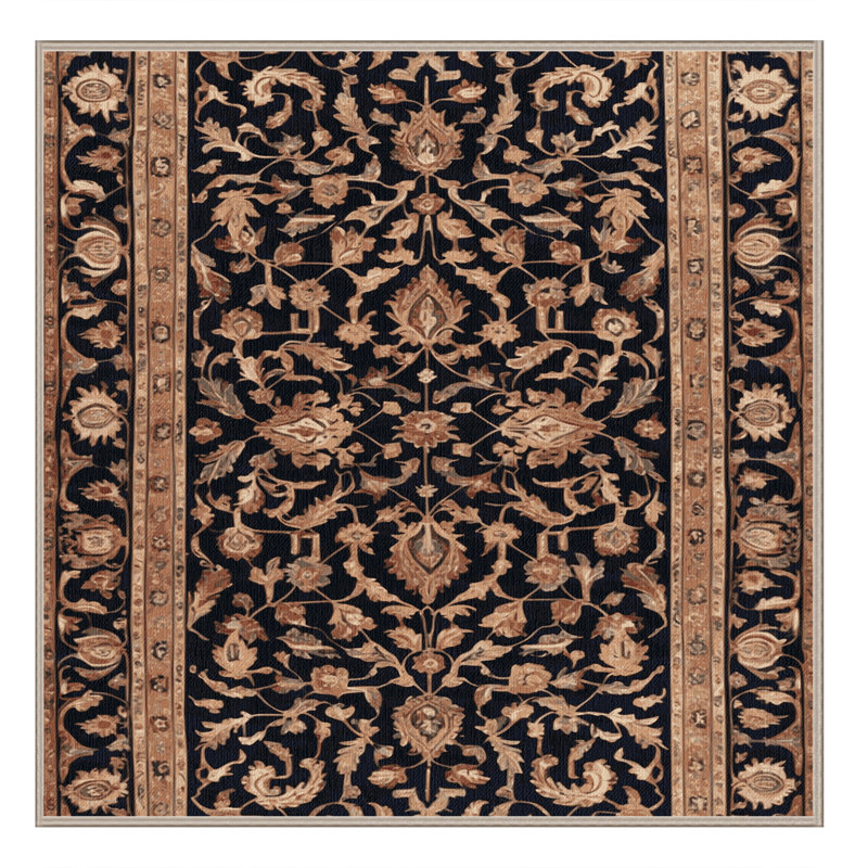 Machine Washable Persian Brown Area Rug, Square 6'