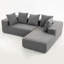 Ensemble de canapé moderne en mousse avec 5 coussins décoratifs - Conception modulaire, revêtement gris-bleu doux, canapé modulaire en forme de L pour le salon, 96,46 po x 72,83 po x 23,03 po: YKX-33002-Gris bleu-923460431