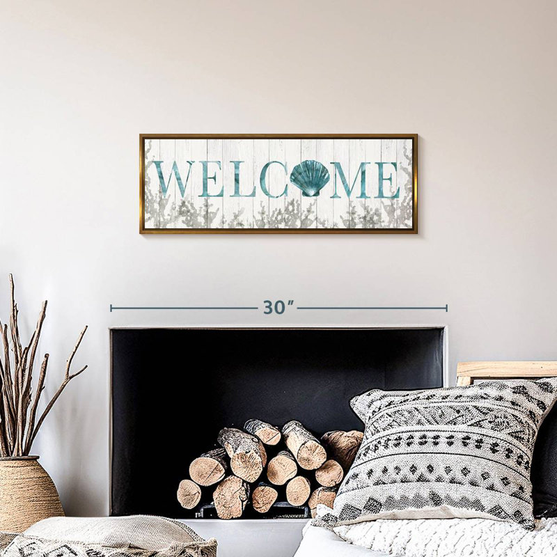 Plaque murale «Welcome Shell», 25 po x 9 po, Floating Frame Gold