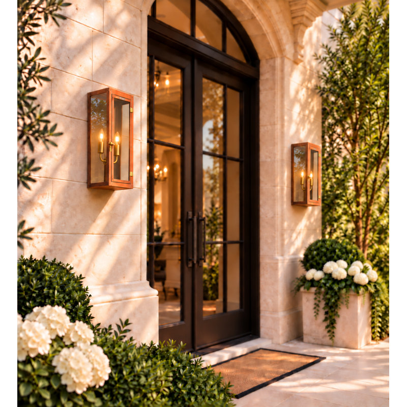 Copper Outdoor Flush Mount, 12" H x 6" W x 6" D