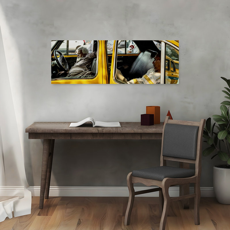 Art contemporain de la ville jaune, H 12 po x l 36 po