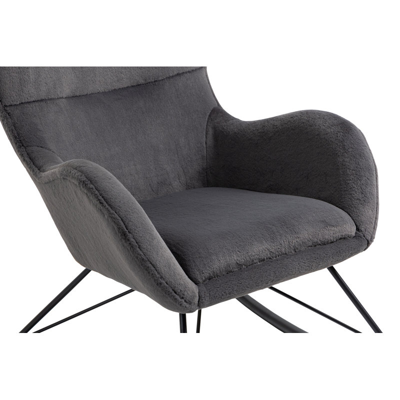 Drusilla Kunstfell Rocking Chair, Dark Grey