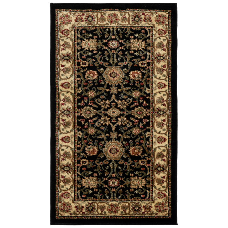 Lyndhurst Oriental Area Rug, Rectangle 69 x 122 cm, Black/Ivory