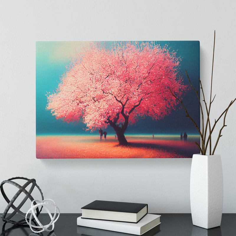 Exhilarating Cherry Blossom Tree - Wrapped Canvas, 35cm H x 50cm W x 3cm D