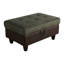 Pouf de rangement en velours et simili cuir - Banc capitonnÃ© Ã  couvercle relevable avec rangement intÃ©grÃ©, assise moelleuse pour le salon et la chambre Ã  coucher, brun grisÃ¢tre